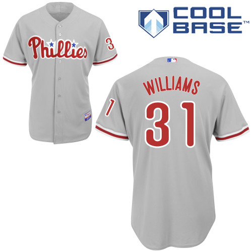 Jerome Williams #31 MLB Jersey-Philadelphia Phillies Men's Authentic Road Gray Cool Base Baseball Jersey